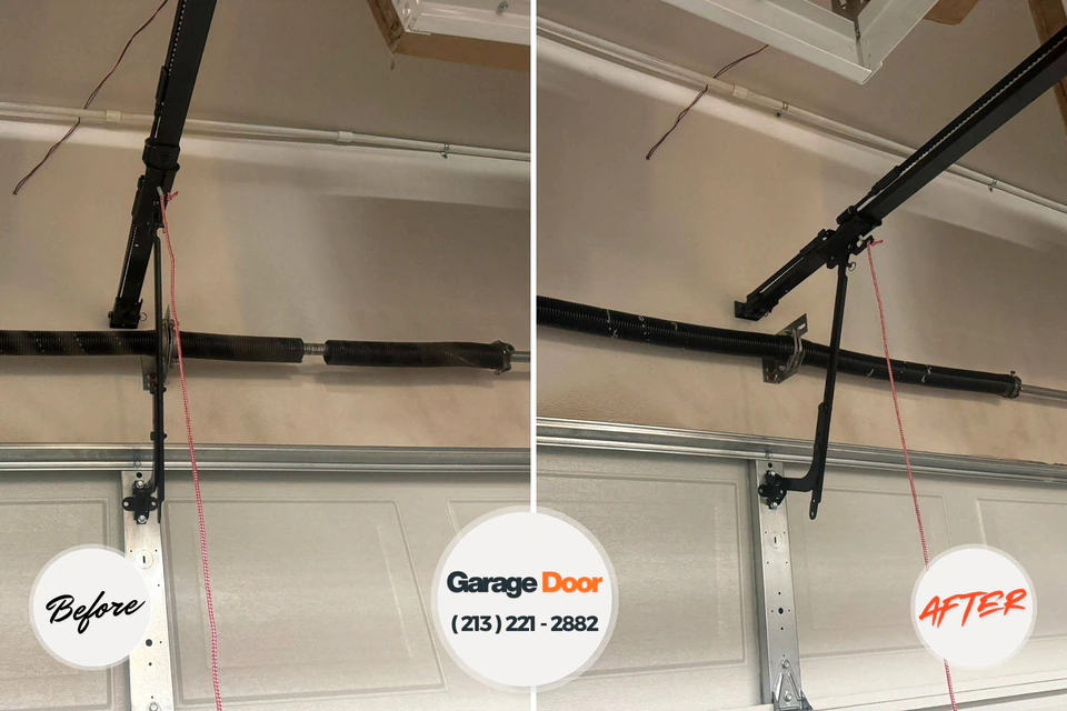 Before and after: garage door repair Alexandria, KY